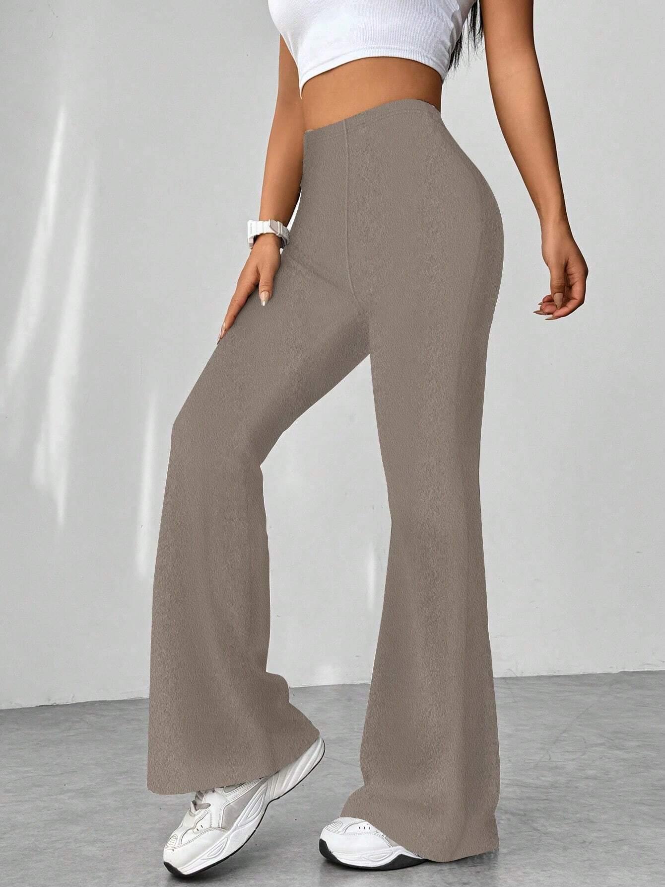 Retro Houndstooth High-Waist Slimming Flare Pants