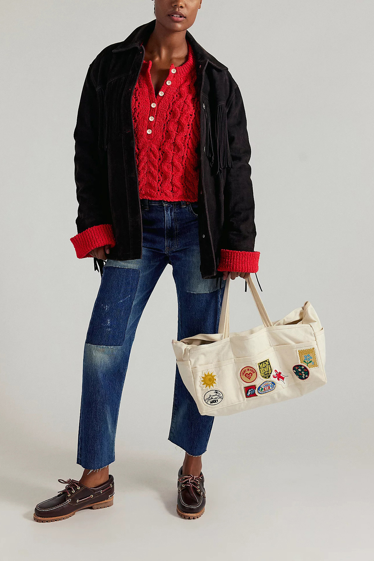 Cable-Knit Button-Trim Pullover Sweater