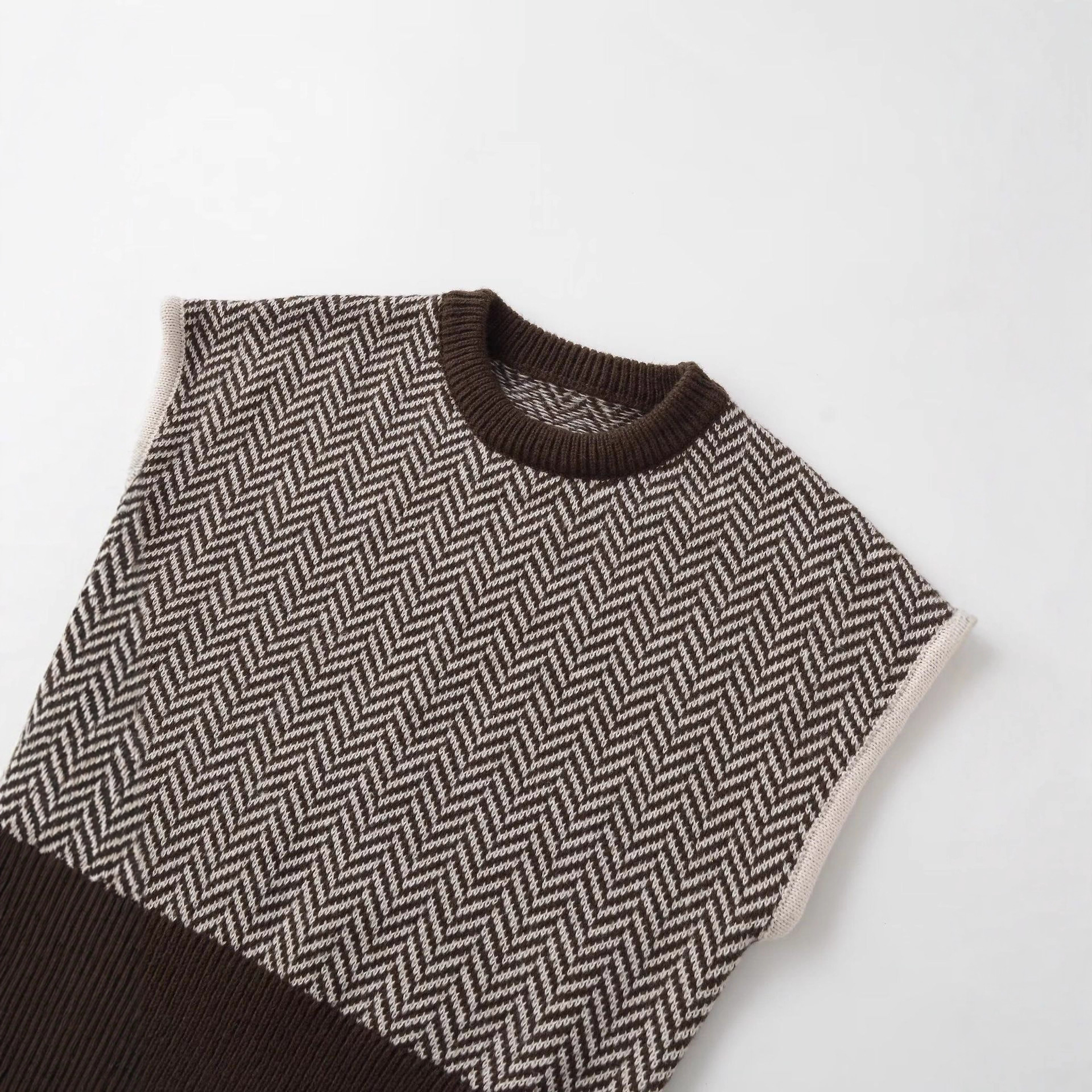 Women's Herringbone Knit Tank Top Sleeveless Crew Neck