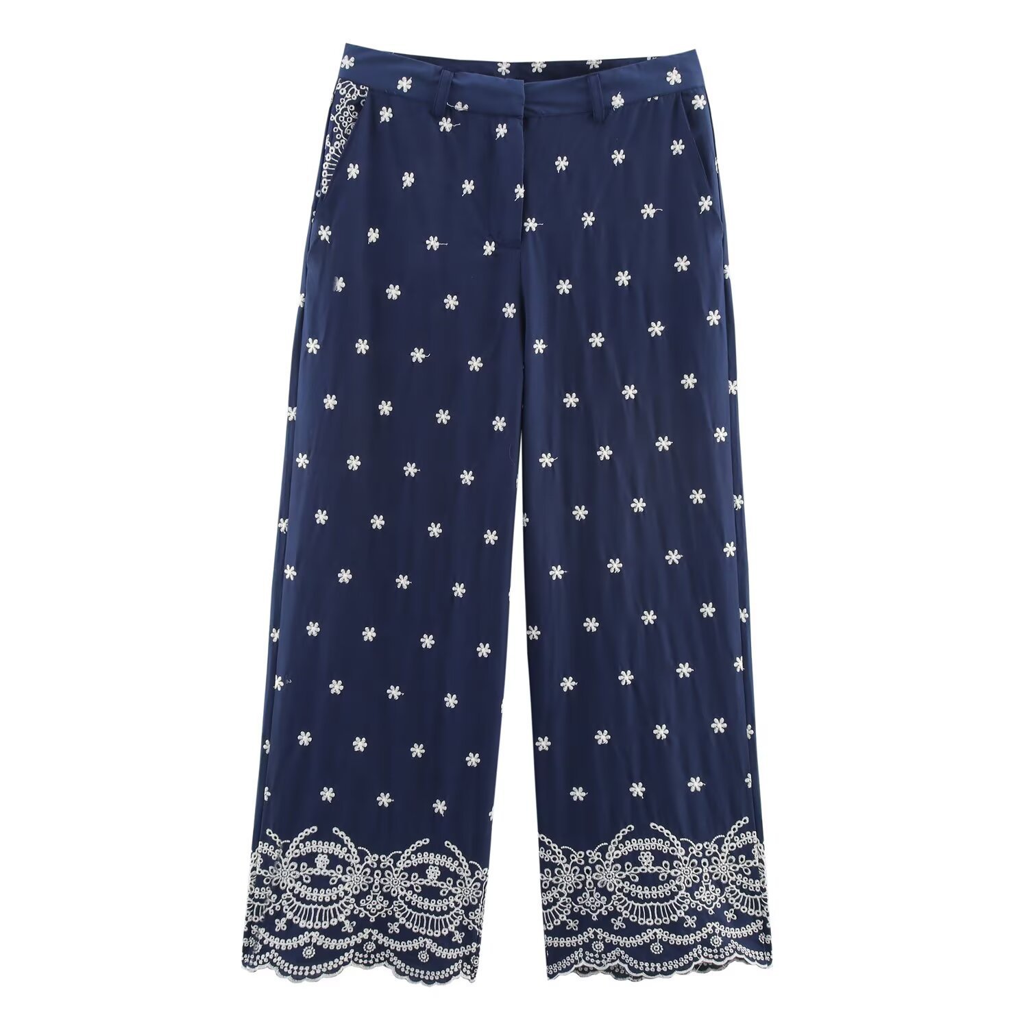 Embroidered Shirt & Pants Set Casual Two-Piece Outfit