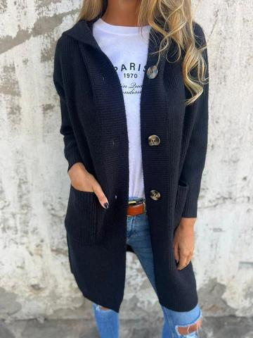Women's Mid-Length Casual Knit Cardigan Sweater