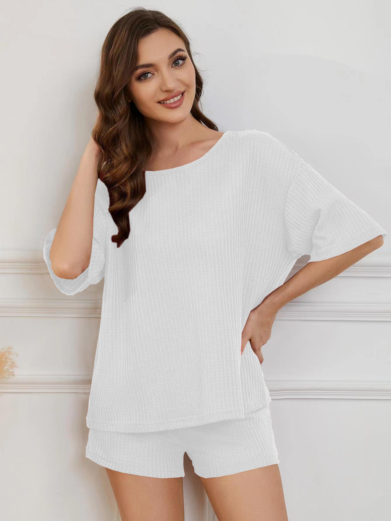 Women's Short Sleeve Casual Athletic Two-Piece Set