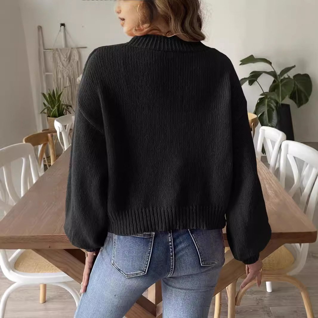 Women's Cropped Pearl Beaded Cardigan Sweater Coat