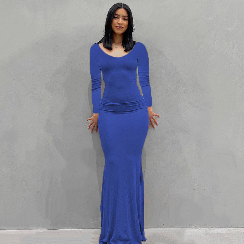 Skims-Inspired Long Sleeve Bodycon Lounge Dress