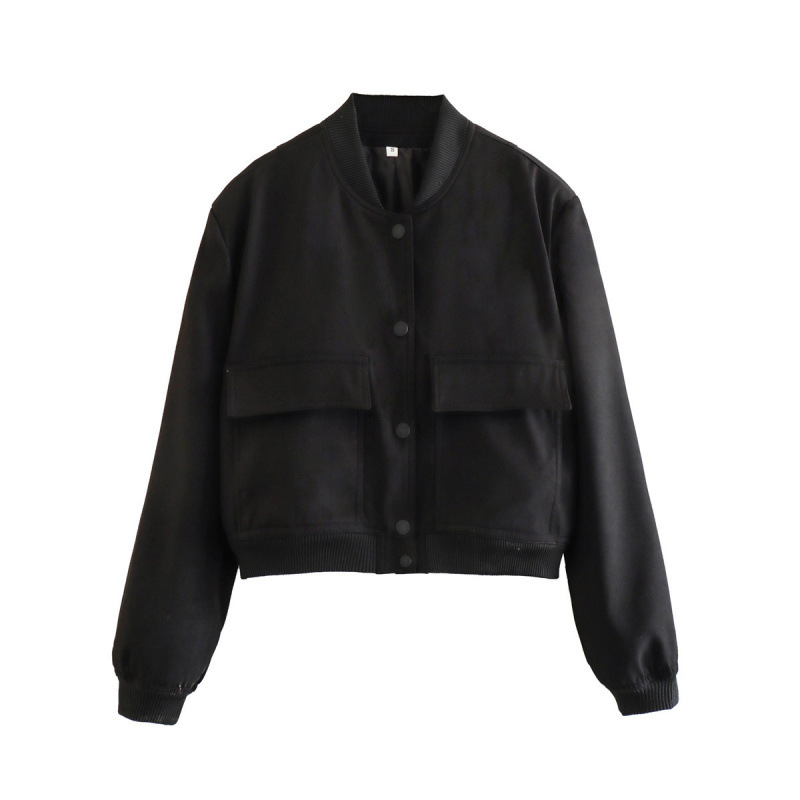 Women's Stand Collar Big Pocket Jacket
