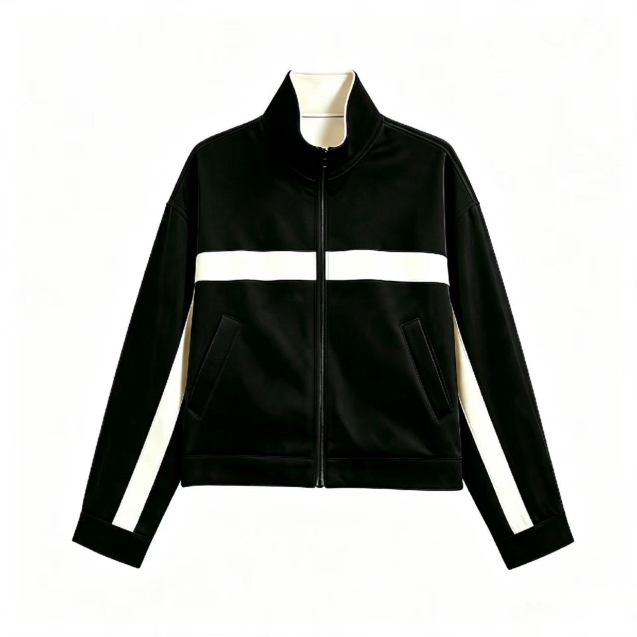 Women's Colorblock Stand Collar Zip Jacket