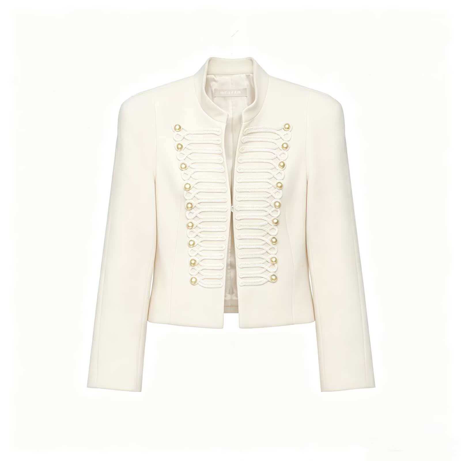 Women's Stand Collar Spliced Button Jacket