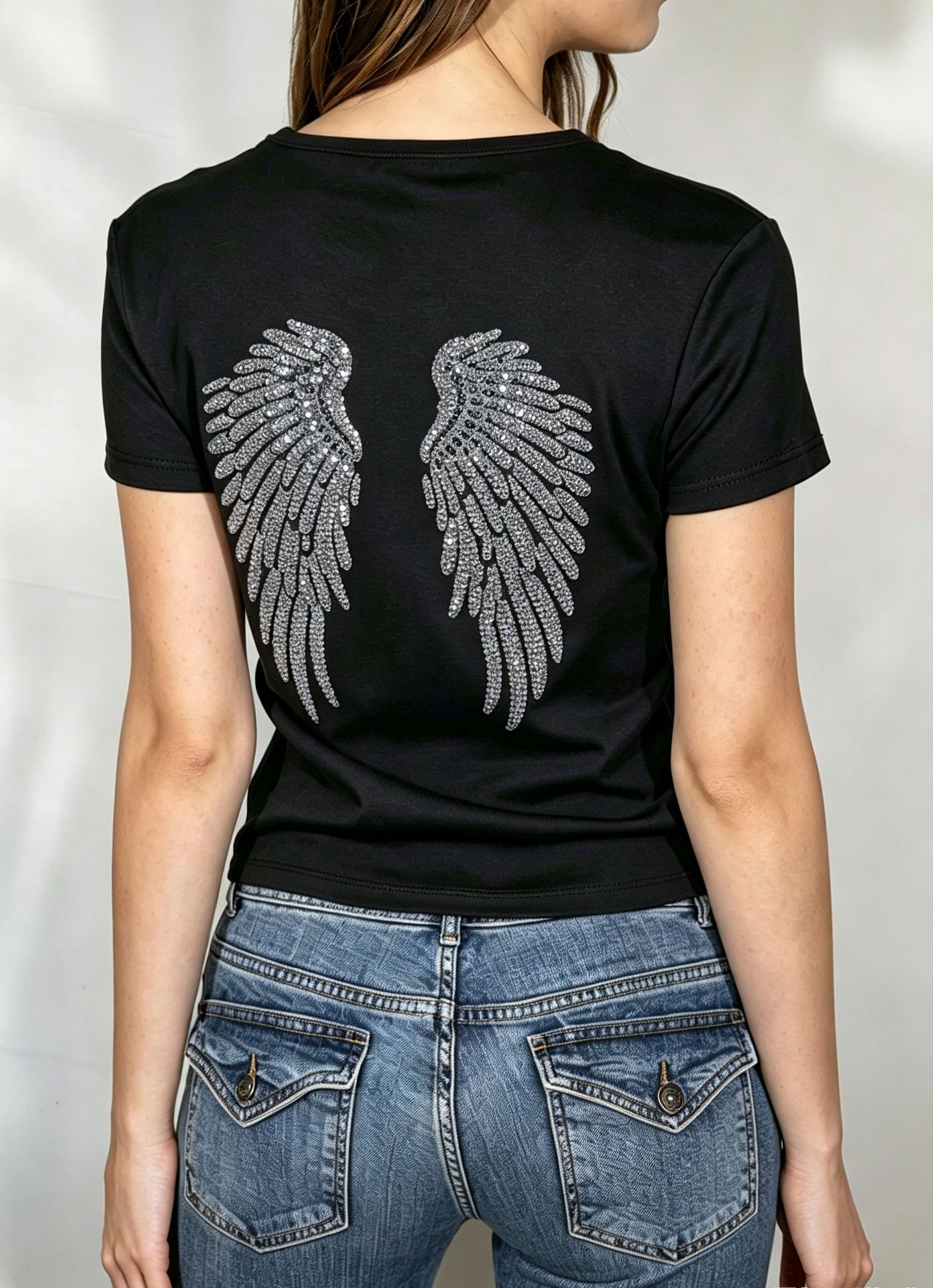 Women's Wing Sequin Embroidered Casual Two-Piece Set
