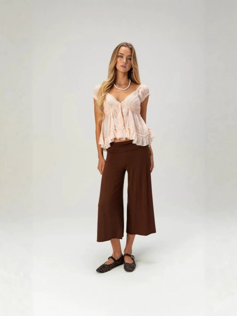 Women's Casual Capri Pants Loose Fit Polyester