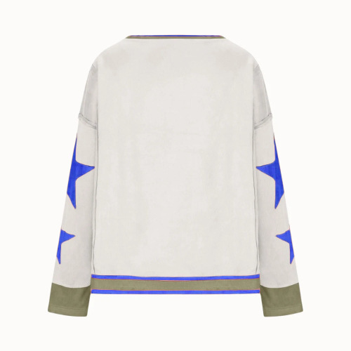 Women's Crewneck Pullover Sweatshirt Loose Fit Long Sleeve Colorblock