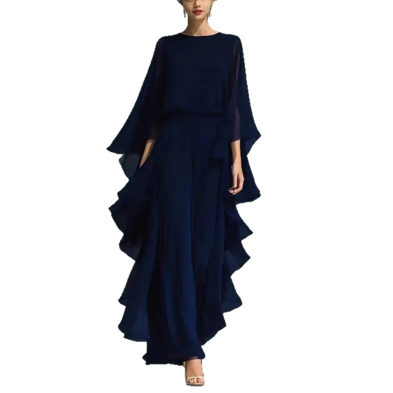 Women's Solid Ruffle Wide-Leg Pants Two-Piece Set