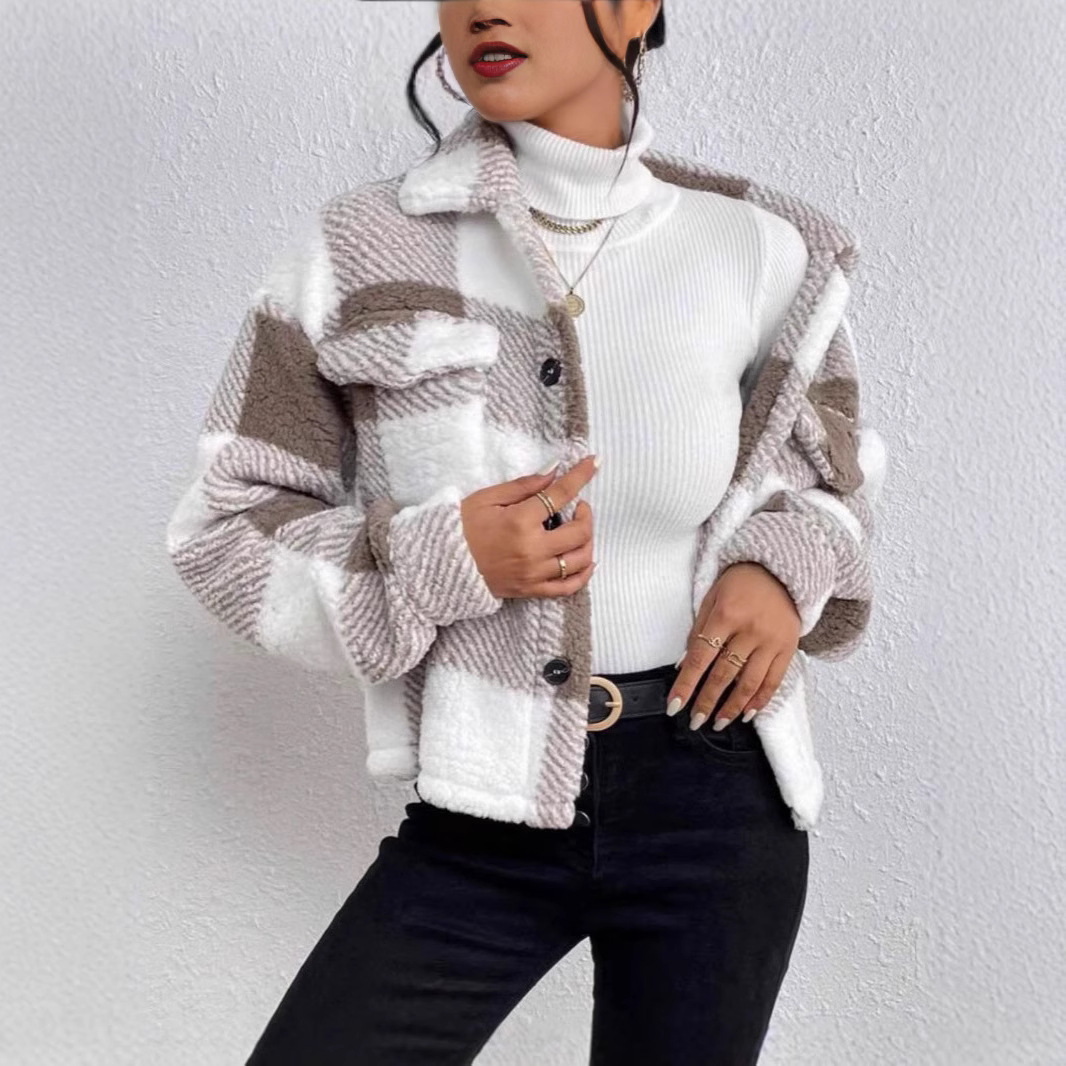 Double-Sided Fleece Button Cardigan with Patch Pockets