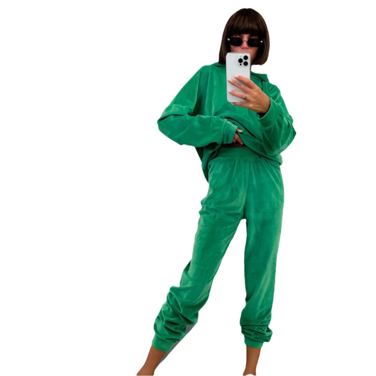 Women's Spring Casual Pullover Hoodie and Pants Set