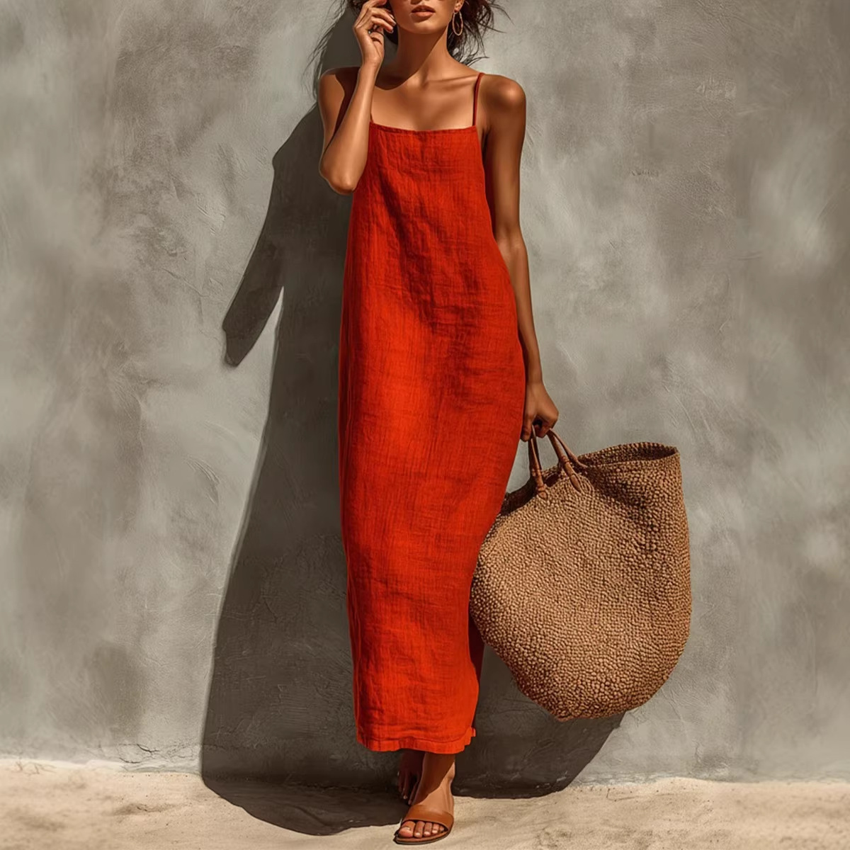 Bohemian Square Neck Cami Dress