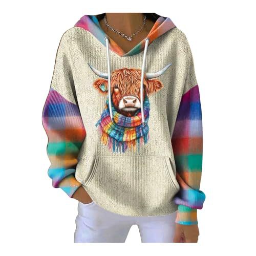 Women's Bull Head Animal Print Casual Hoodie