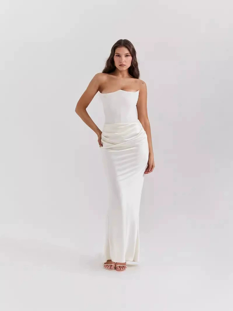 Women's Strapless Backless Bodycon Evening Dress
