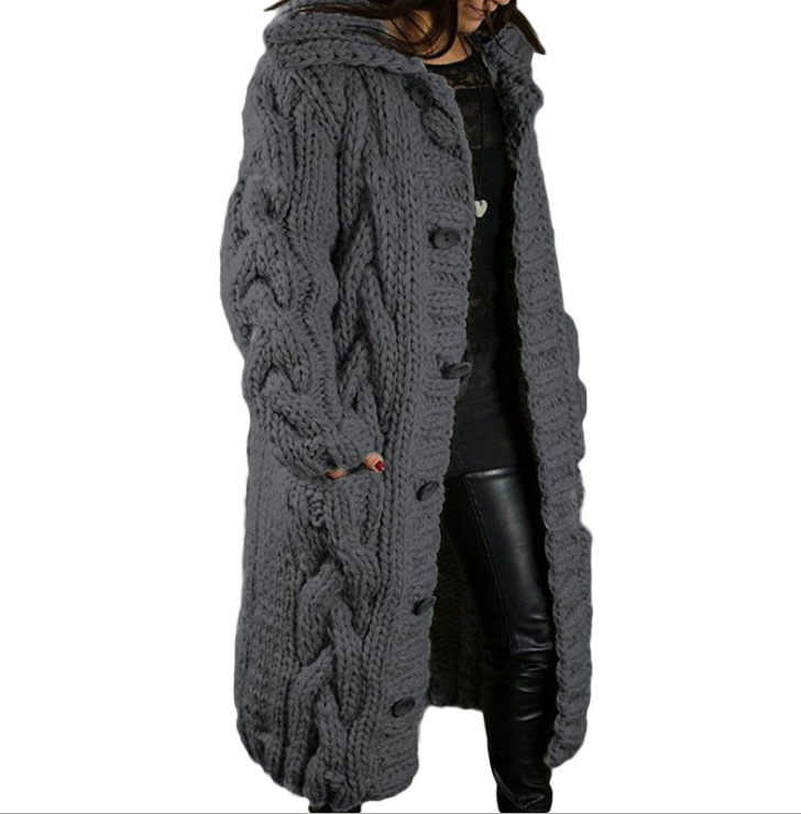 Women's Plus Size Open Front Cardigan Sweater with Pockets