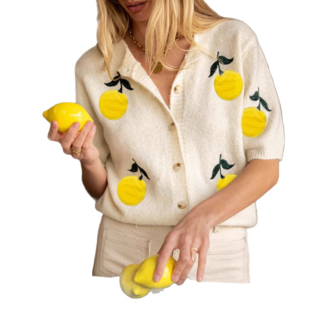 Sweet Short Sleeve Knit Cardigan Top for Women
