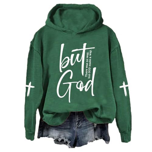 Women's Letter Cross Print Casual Hoodie