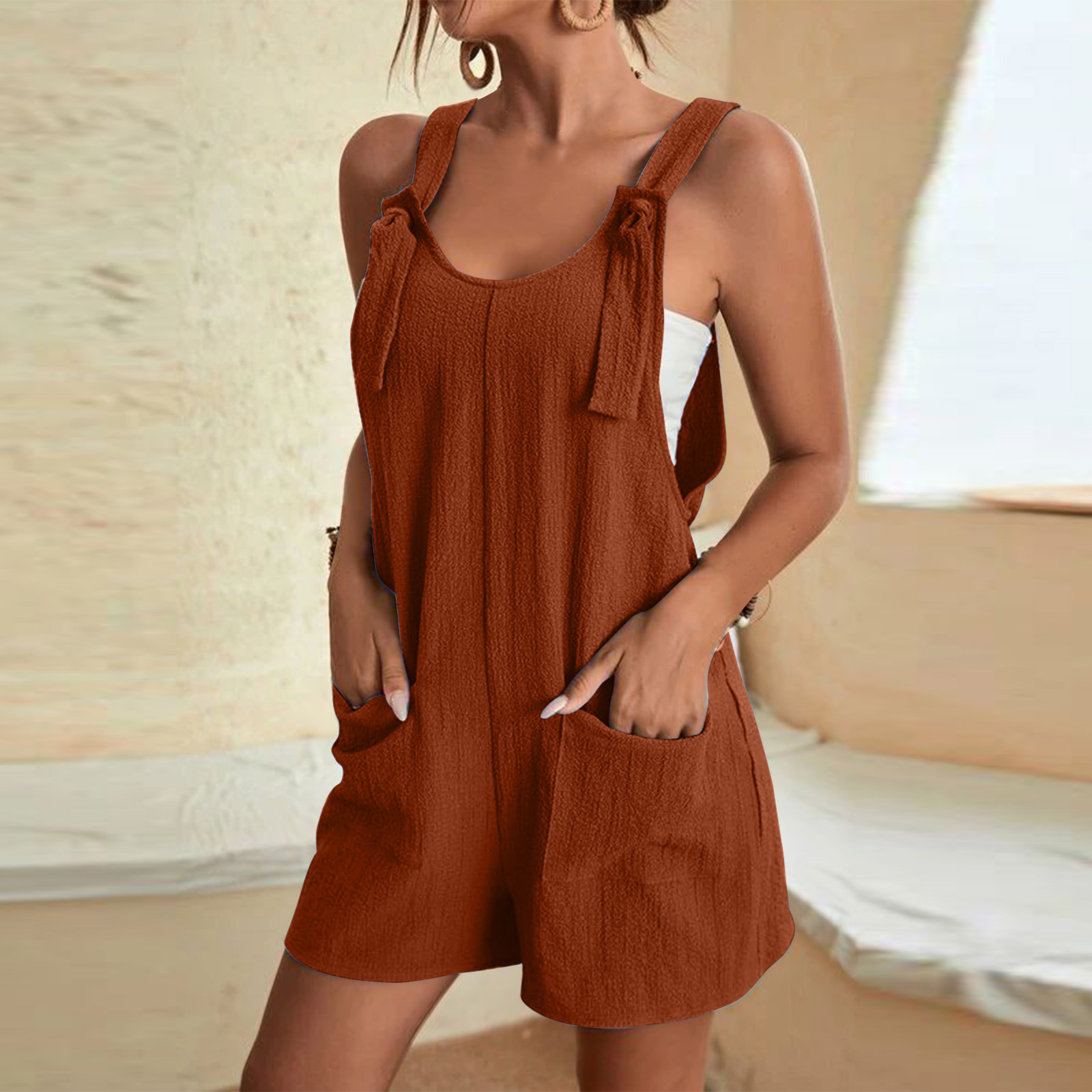 Women's Sleeveless Cami Romper with Shorts