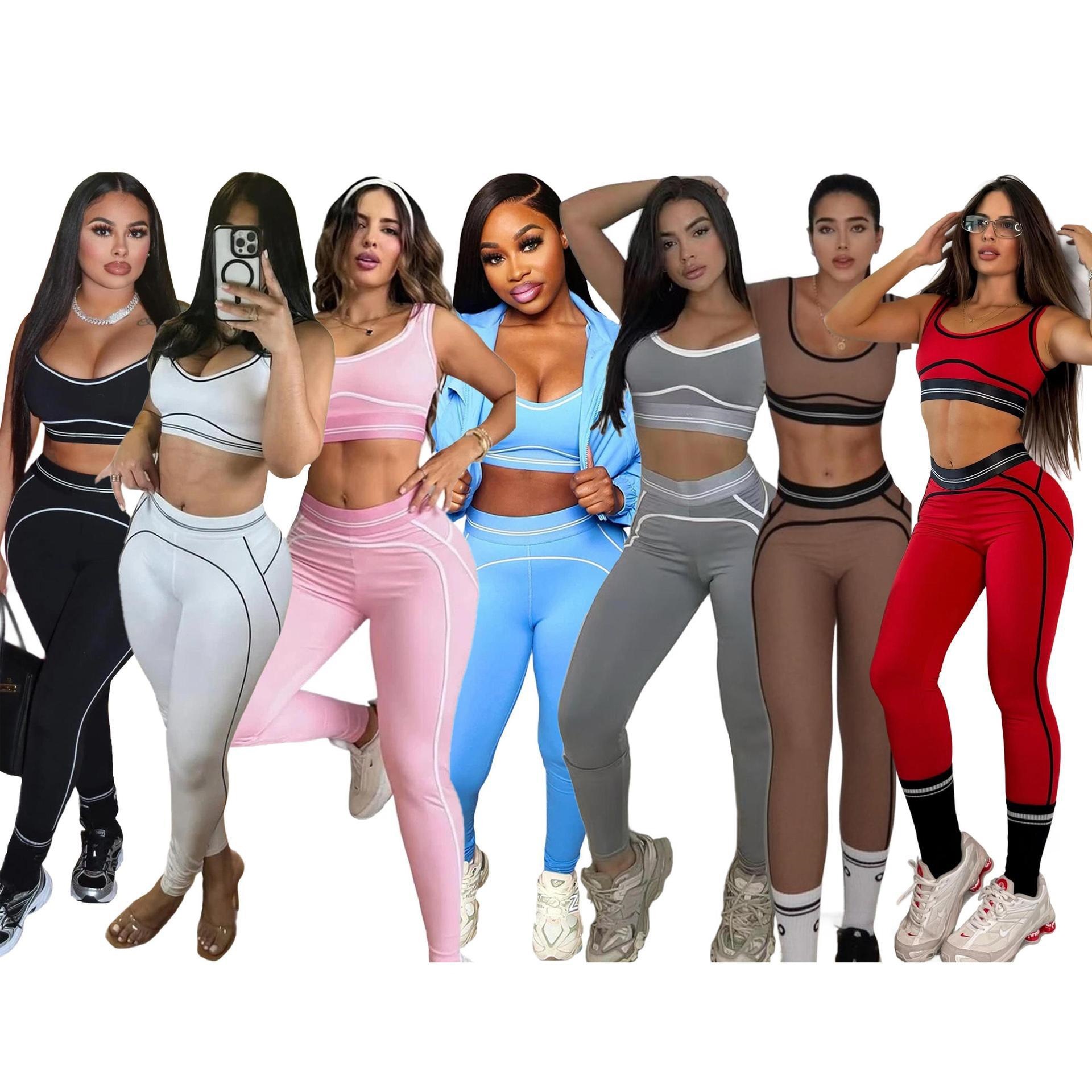 Women's High-Waist Tummy Control Seamless Workout Tank & Leggings Set