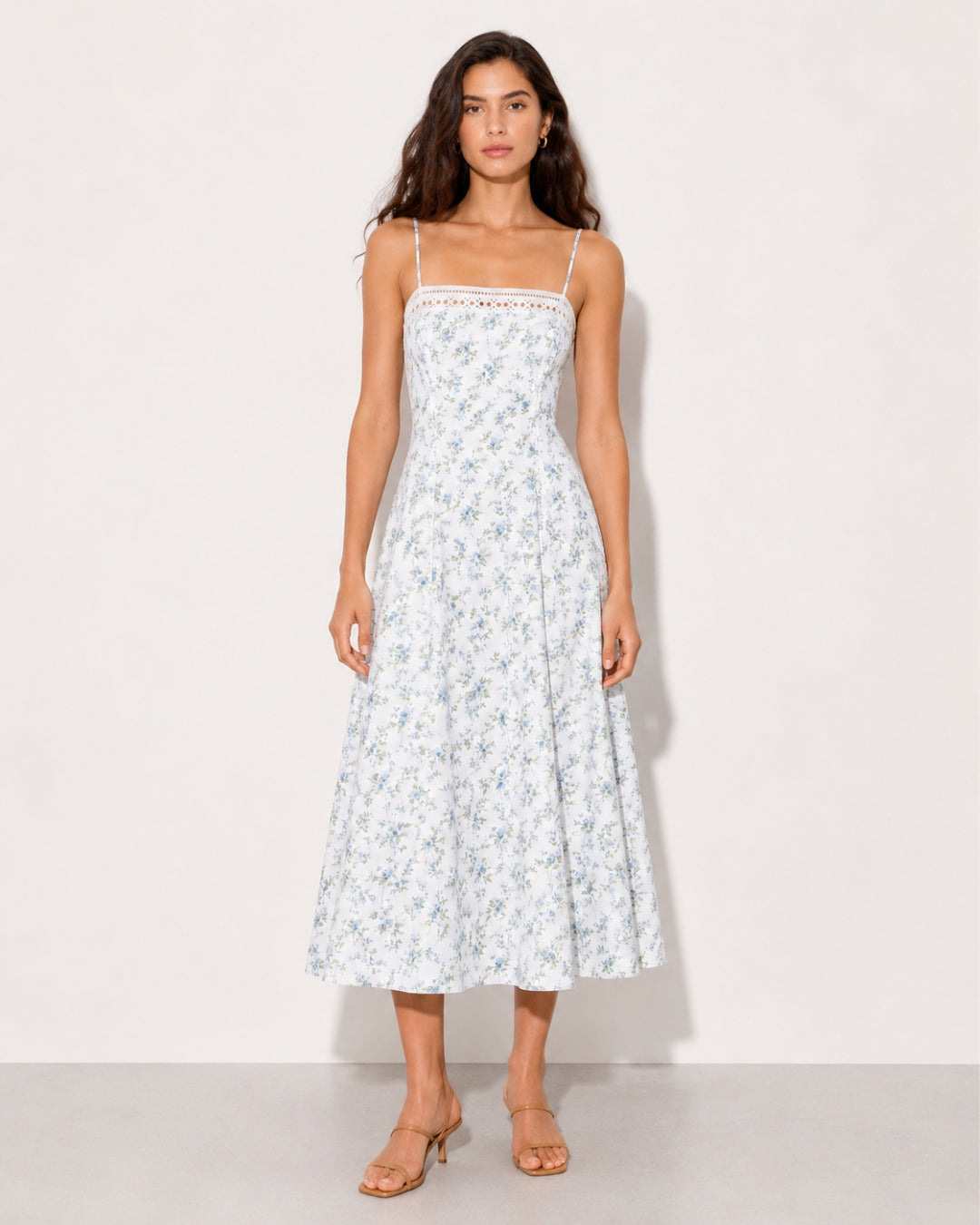 Floral Chiffon Open-Back Cami Maxi Dress