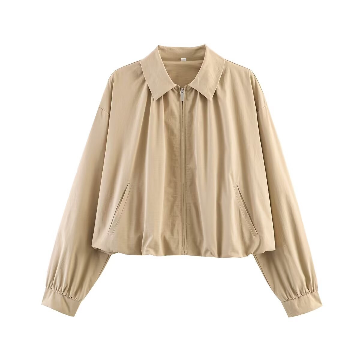 Women's Casual Long Sleeve Balloon Fit Bomber Jacket