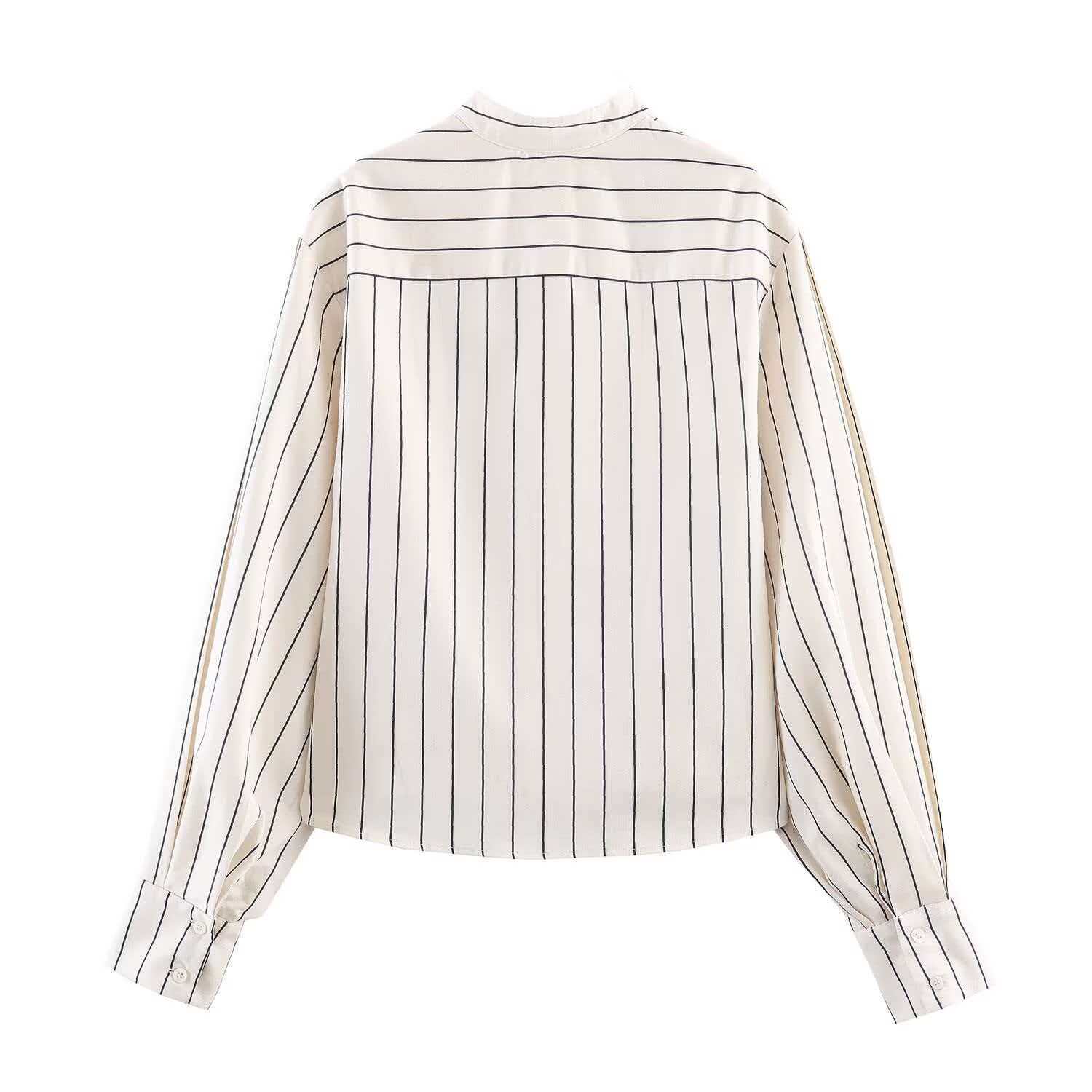 Women's Striped Shirt and Wide-Leg Pants Set Casual Loose Fit