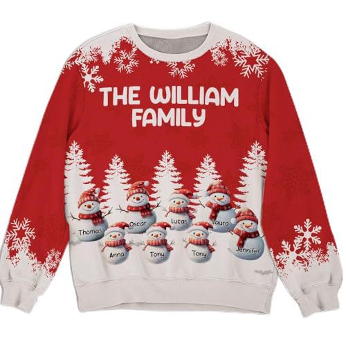 Women's Christmas Forest Snowman Print Crewneck Sweatshirt
