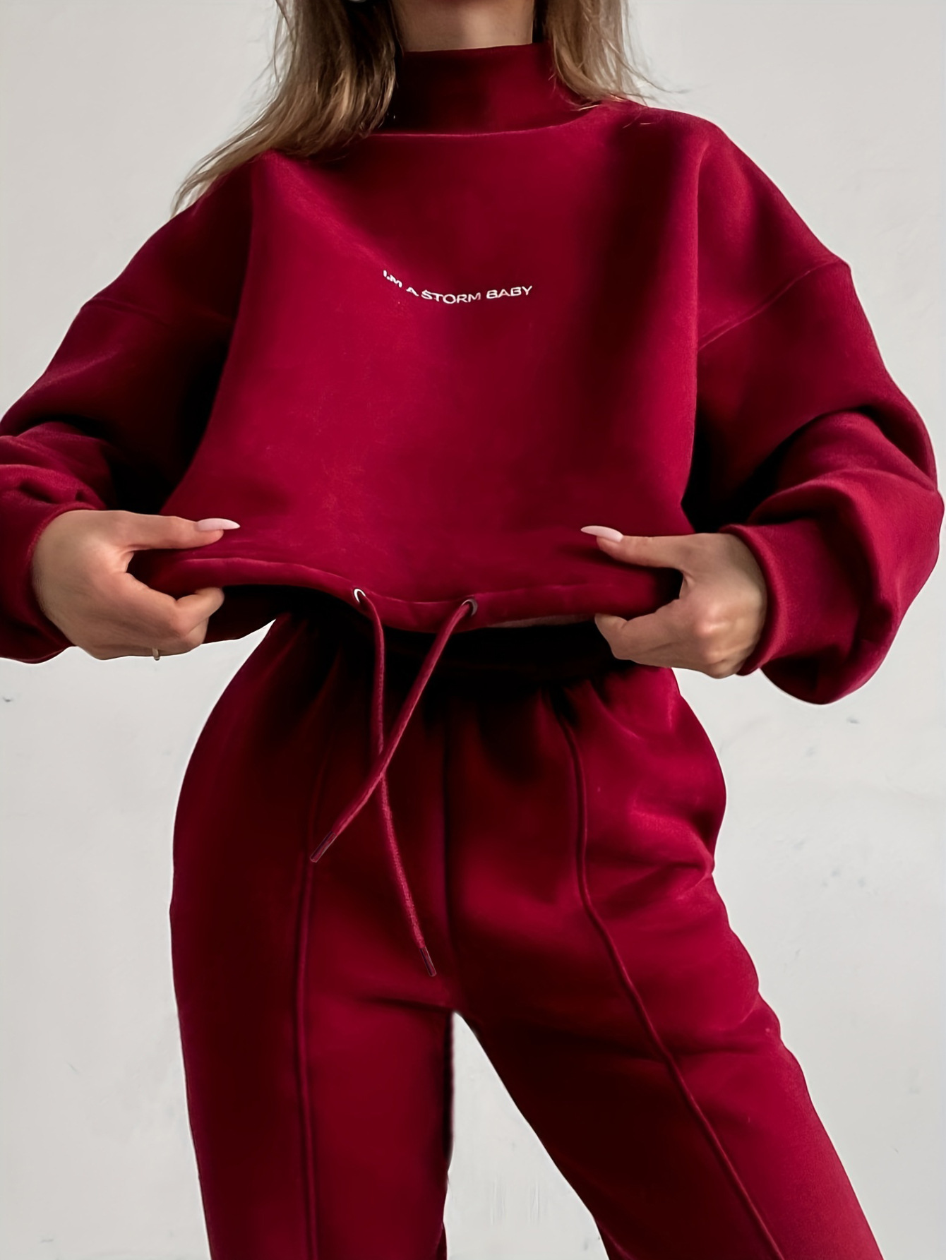 Women's Printed Long-Sleeve Sweatshirt and Pants Two-Piece Set