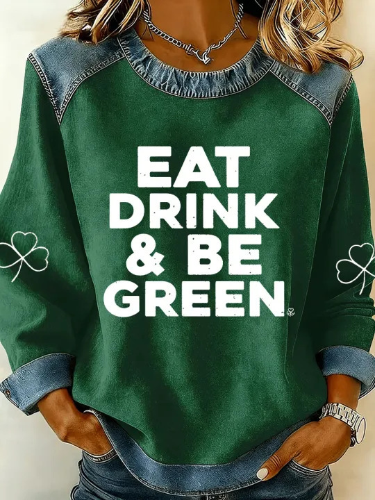 Women's Iris Floral Print Crewneck Sweatshirt