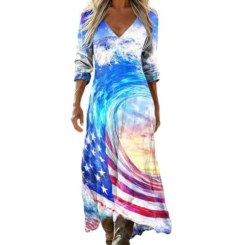 Women's Striped Floral Print Ruched Midi Dress