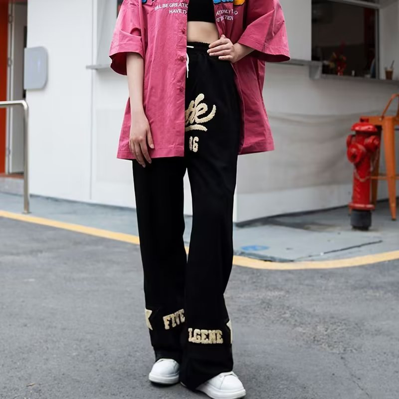 American Retro High-Waist Straight-Leg Cargo Pants for Women