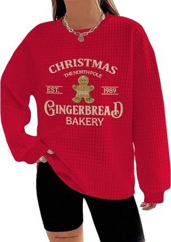 Women's Snowman Reindeer Heart Letter Print Crewneck Sweatshirt