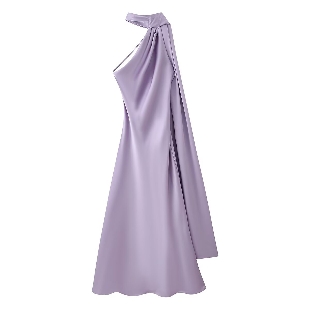 Women's Elegant Open-Back Halter Maxi Dress with Tie Detail