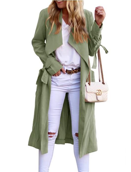 Women's Midi A-Line Tie-Waist Dress with Long Cardigan, Multi-Color