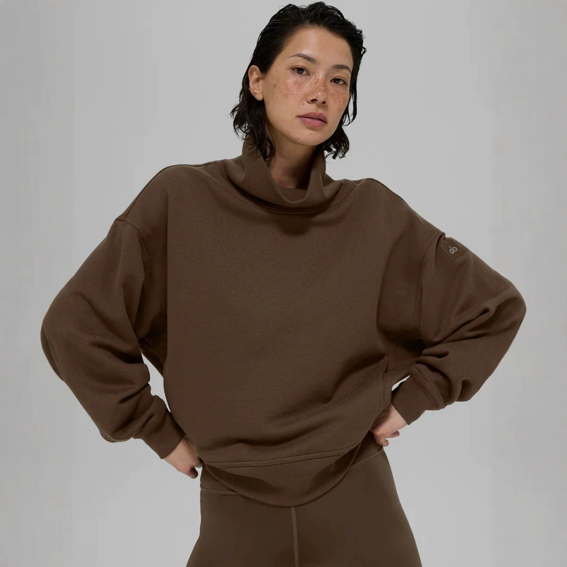Casual Loose High Neck Pullover Sweatshirt