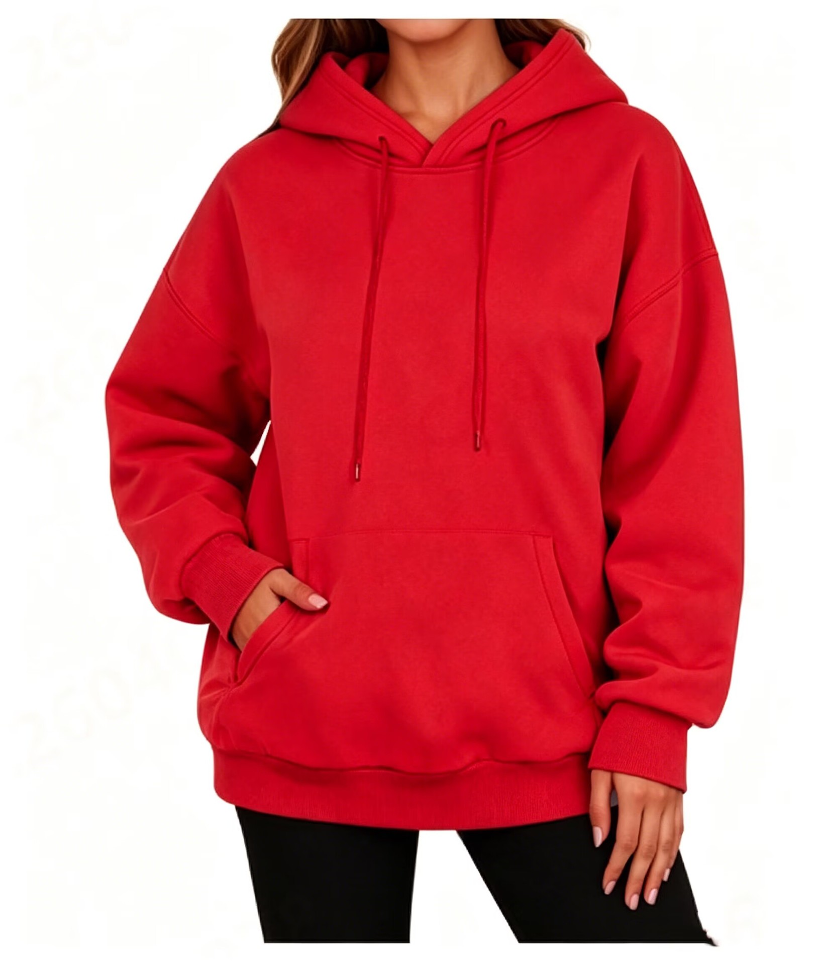 Plus Size Fleece-Lined Pullover Hoodie Unisex Drop Shoulder Solid Color