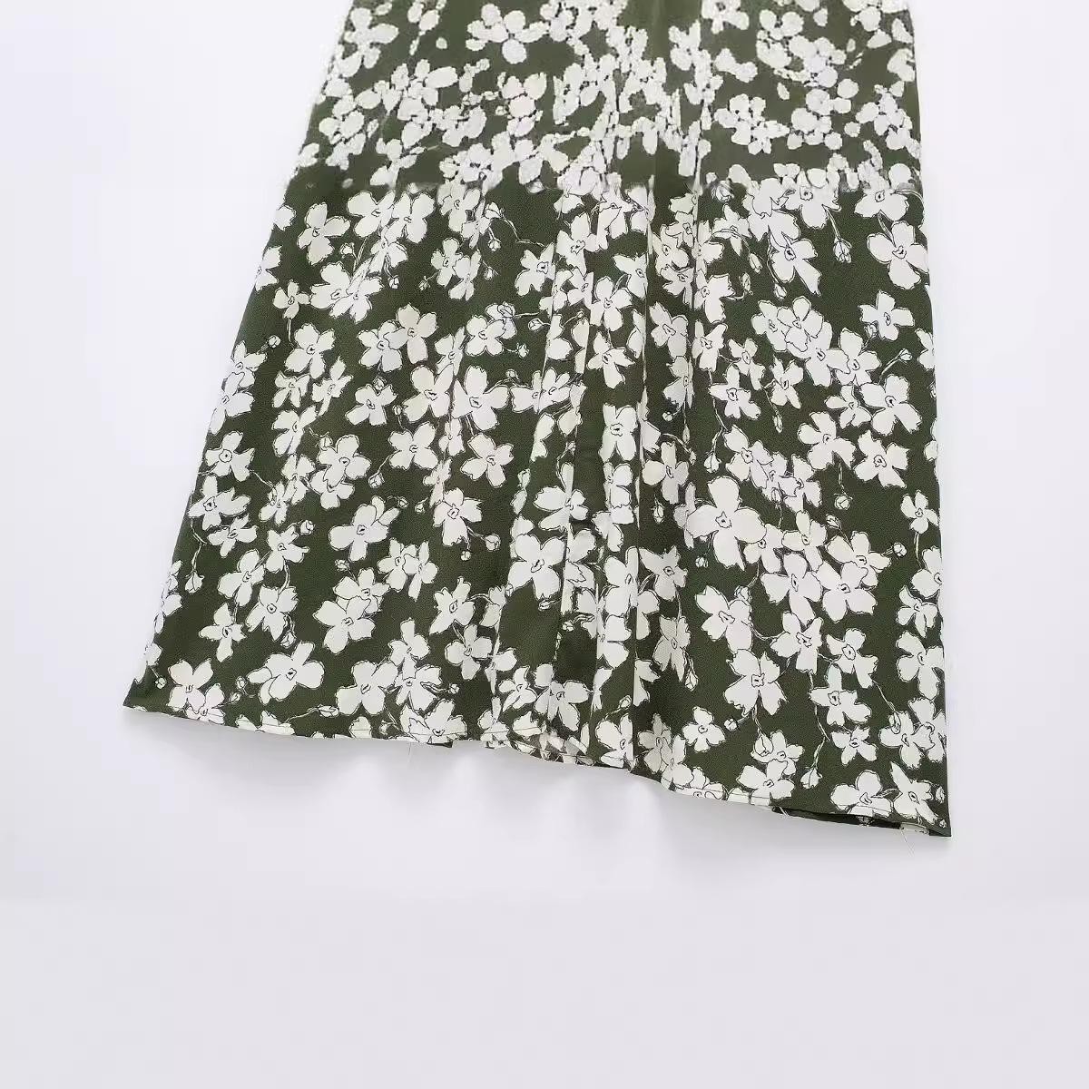 Floral Print Shirt Dress Short Sleeve A-Line High Waist