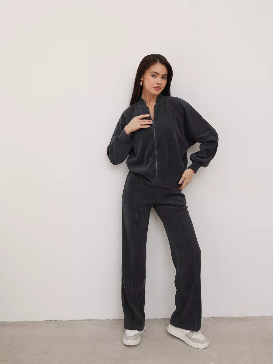 Women's Zip-Up Cardigan and Pants Two-Piece Set, Long Sleeve Streetwear Tracksuit