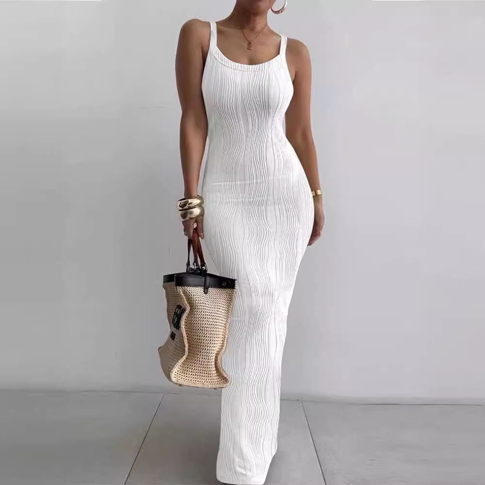 Sleeveless Bodycon V-Neck Long Dress