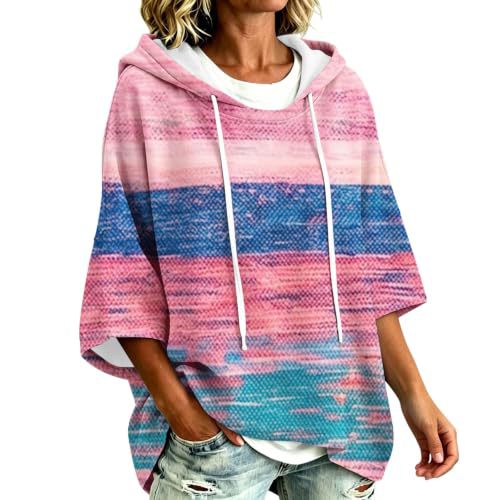 Colorful Striped 3D Print Loose Fit Hoodie