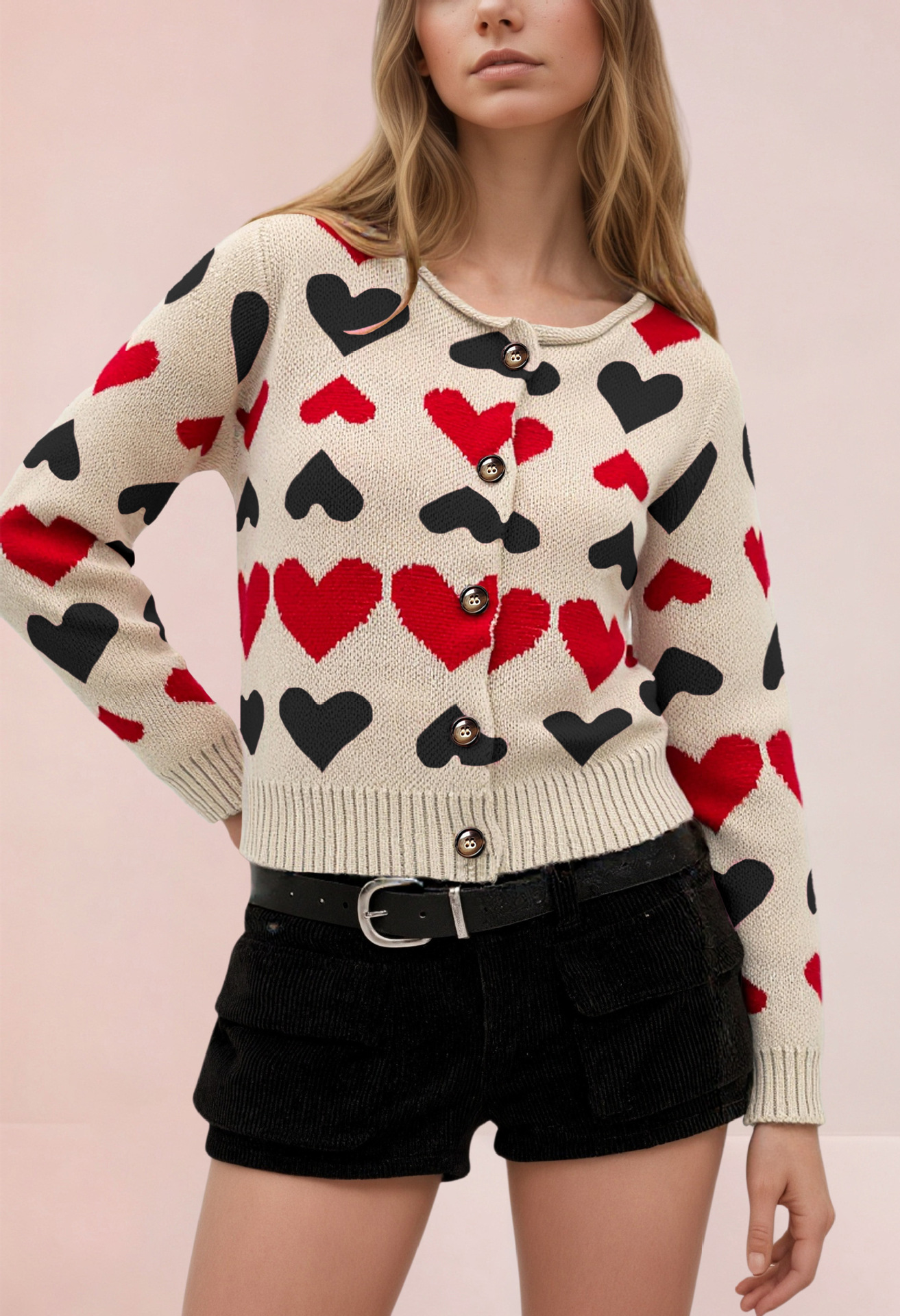 Women's Color-Block Loose Knit Cardigan
