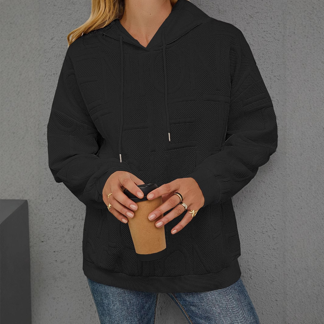 Women's Loose Fit 3D Print Hooded Pullover Sweatshirt