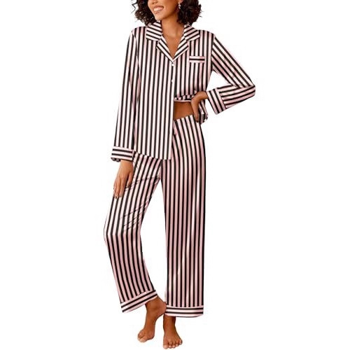Women's Cuban Collar Zebra Print Long Sleeve Shirt Set