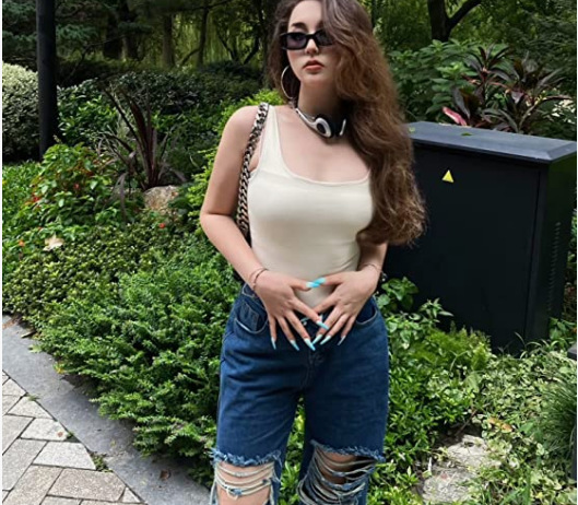 Women's Low-Cut Sleeveless Bodysuit