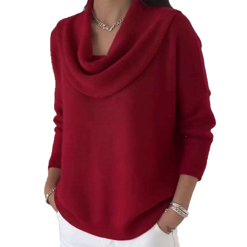 Women's Solid Color Long Sleeve Knit Pullover Sweater