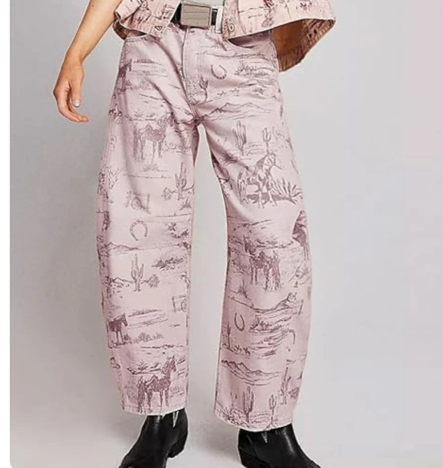 Women's Paisley Print Straight-Leg Casual Pants