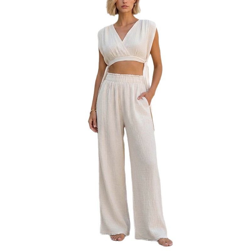 Striped Long-Sleeve Cardigan & Top Loungewear Set for Women