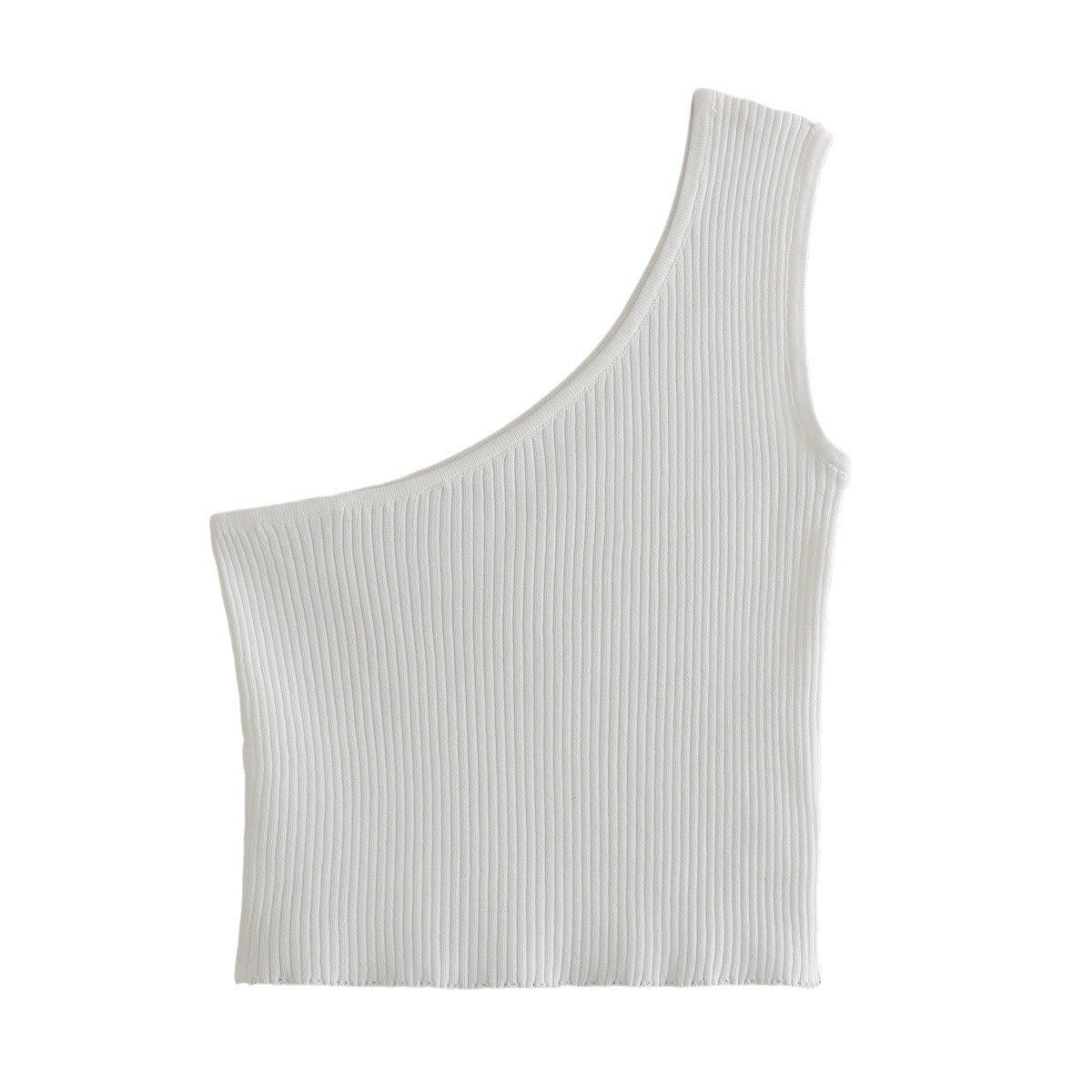 Women's Sexy Slim Fit One-Shoulder Knit Top Solid Color